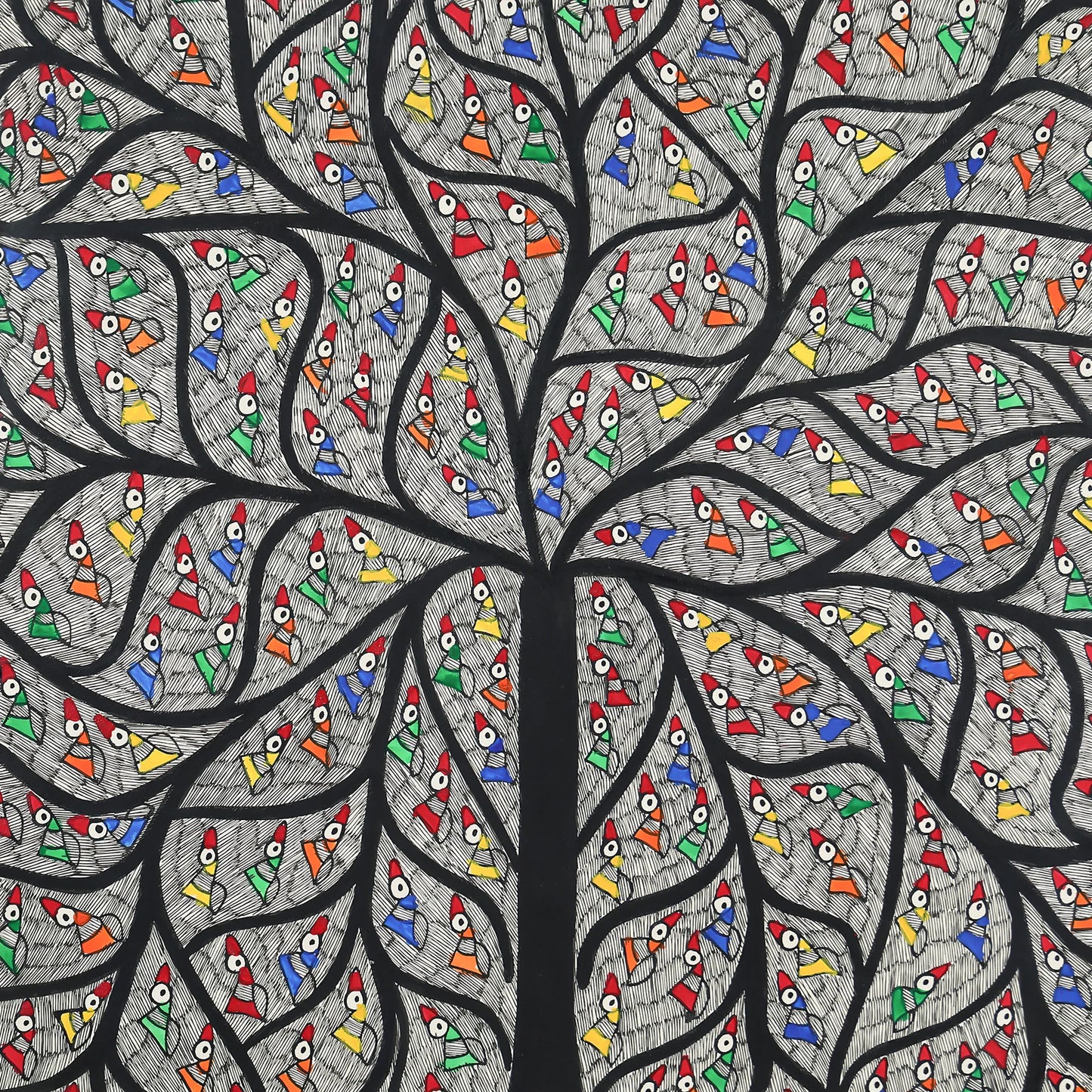 Colourful Tree With Detailed Hand-Painted Leaves