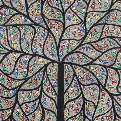 Colourful Tree With Detailed Hand-Painted Leaves