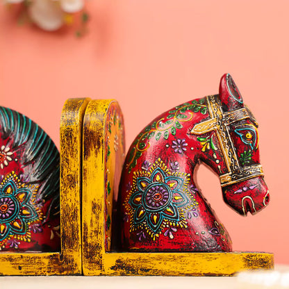 Colourful_Wooden_Horse_Head_Bookends_4