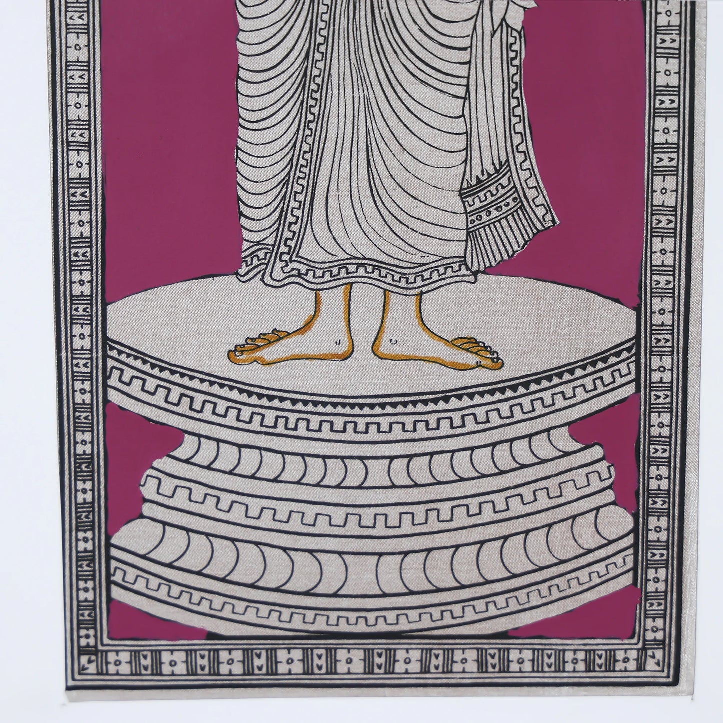 Elegant Buddha Hand-Painted Wall Art on Vibrant Background