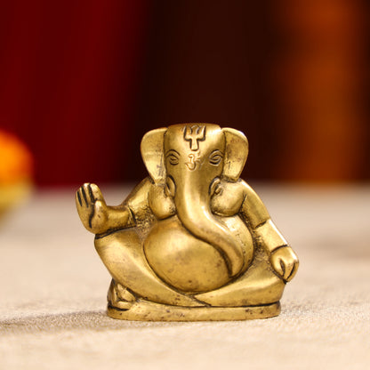 2" Brass Modern Lord Ganesha Idol