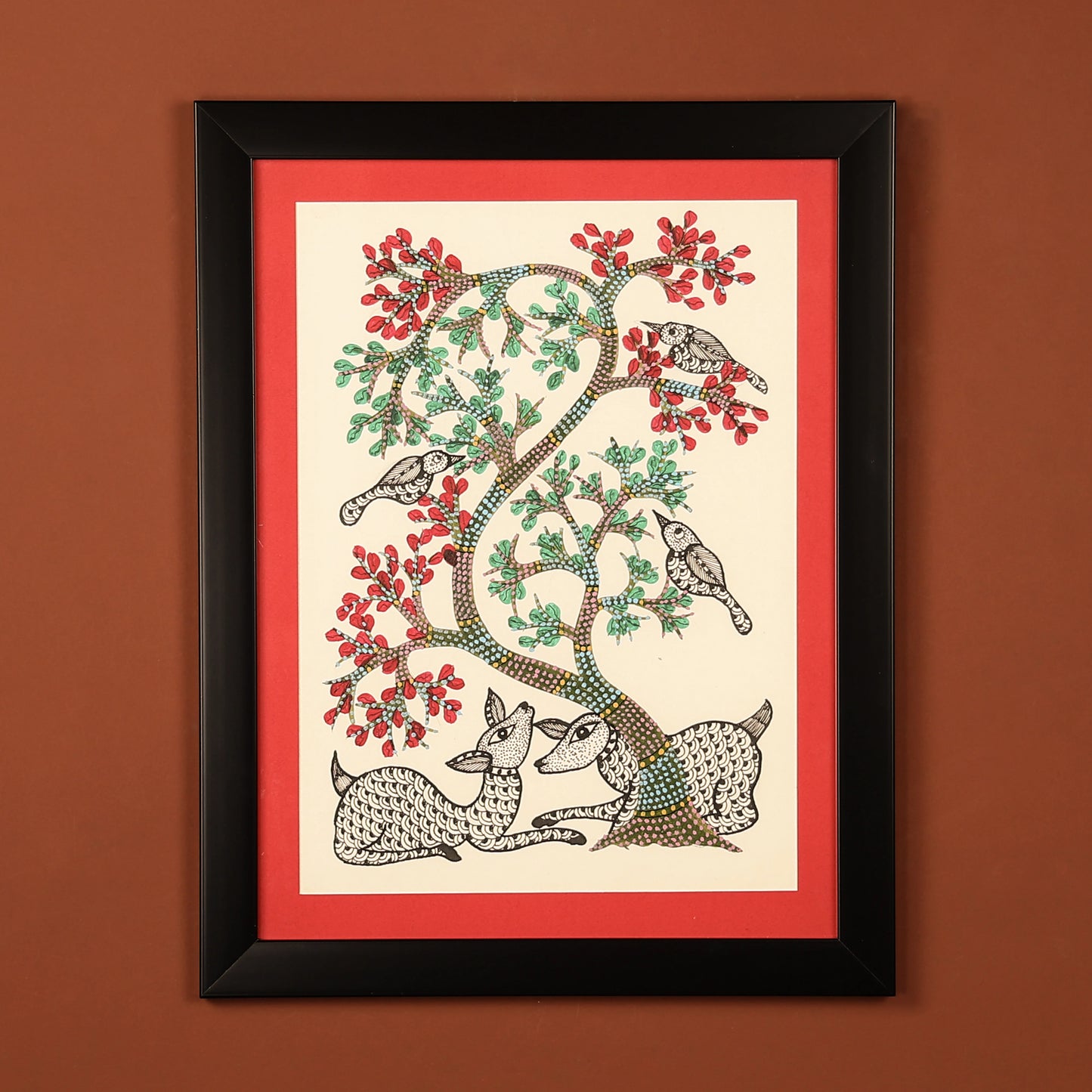 Painting Of Deer Resting Under A Tree