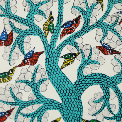 Traditional Wall Art Of Flock Of Birds On A Tree