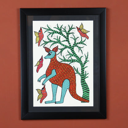 Natural Harmony Tribal Art Wall Painting Of A Kangaroo