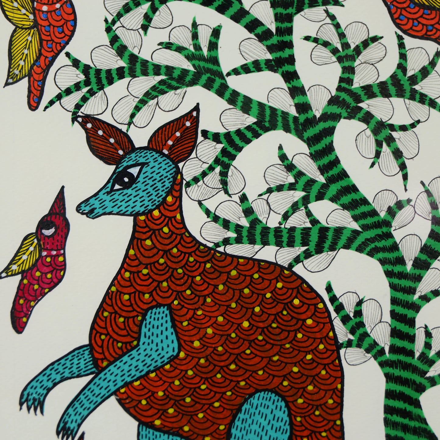 Natural Harmony Tribal Art Wall Painting Of A Kangaroo