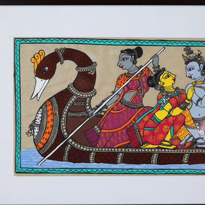 Wall Painting Of Lord Krishna And His Companions On A Boat