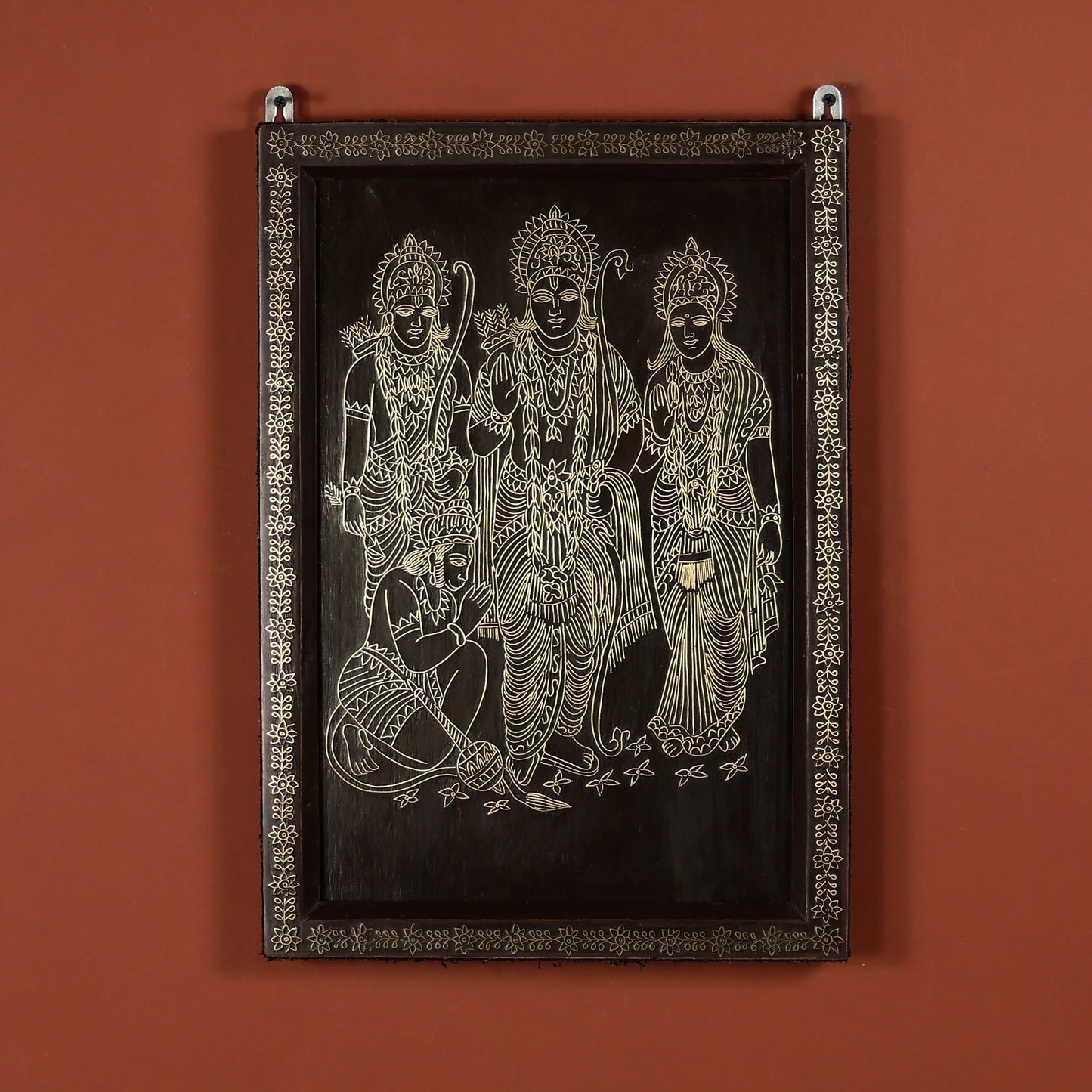 20" Tarkashi Crafted Lord Ram Darbar Wall Art