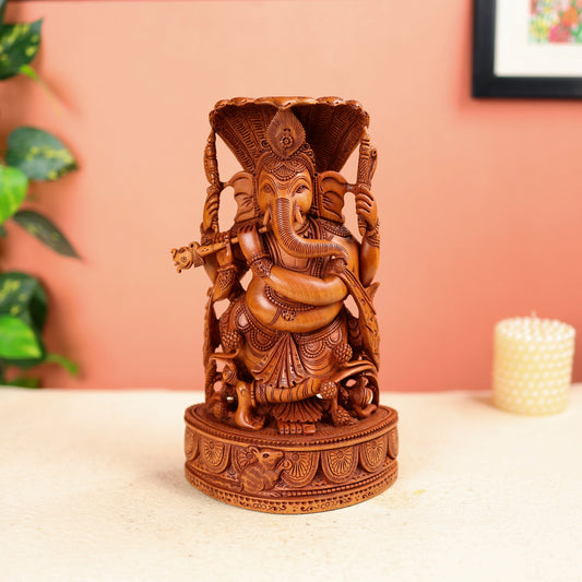 Wooden Ganapati Statue