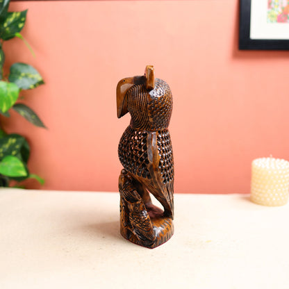 Handcrafted Wooden Owl Table Decor
