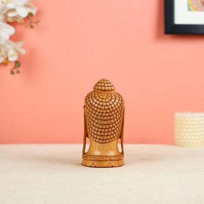 Wooden Buddha Head Statue