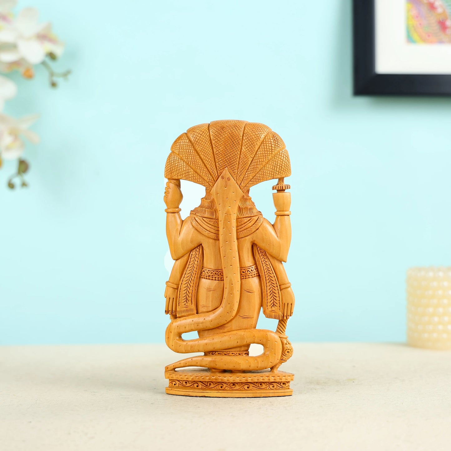 Wooden Lord Vishnu Statue