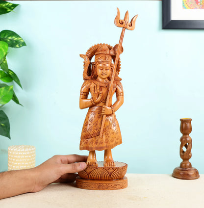 Hand Carved Wooden Lord Shiva Statue