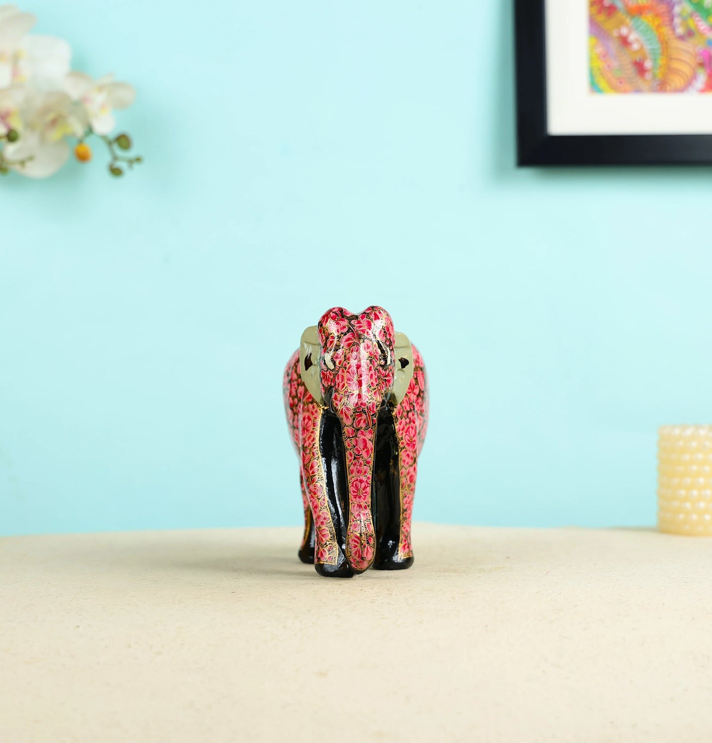 Paper Mache Crafted & Handpainted Elephant Table Decor