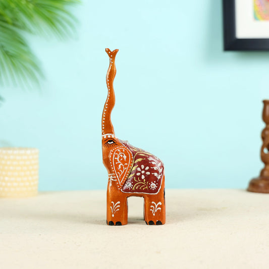 Meenakari Art Long Trunk Elephant Table Decor