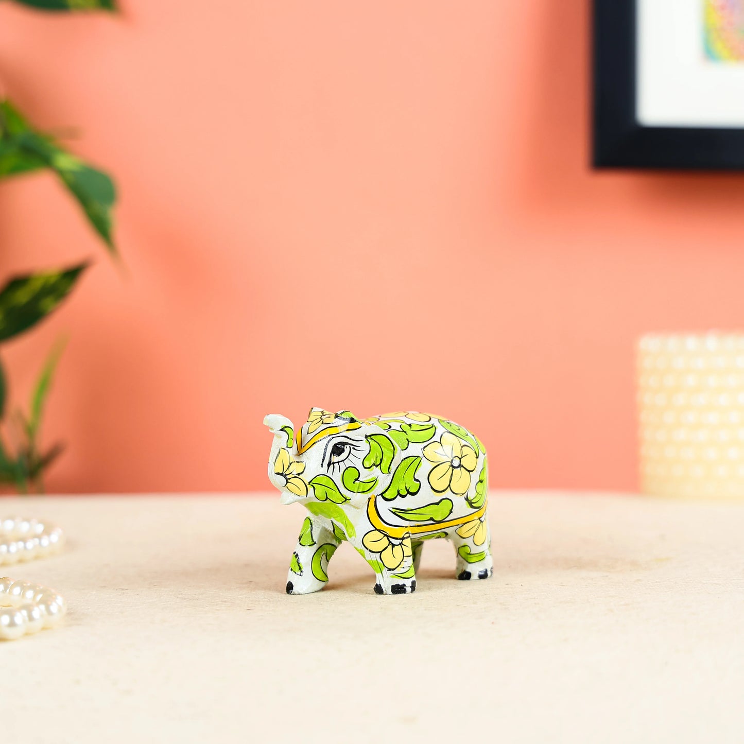 Colourful Miniature Elephant Mango Wood Statue