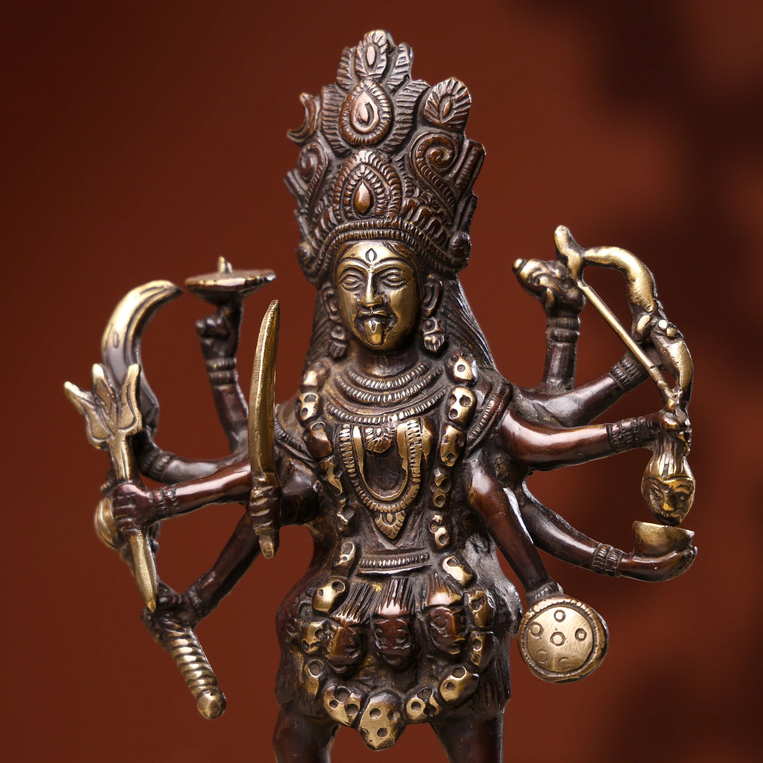 Kali Brass Statue Standing On Top of Lord Shiva2