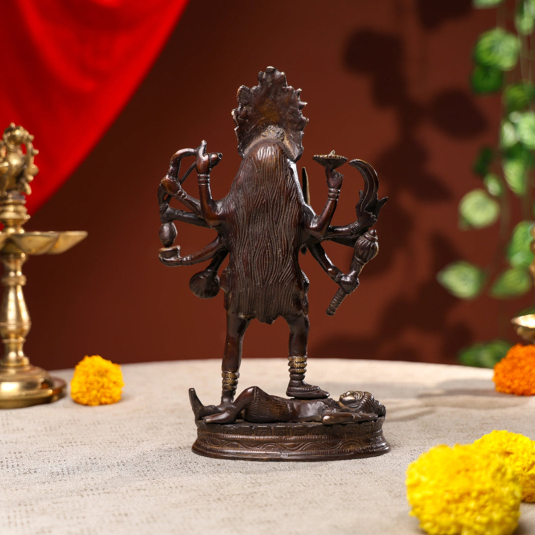 Kali Brass Statue Standing On Top of Lord Shiva3