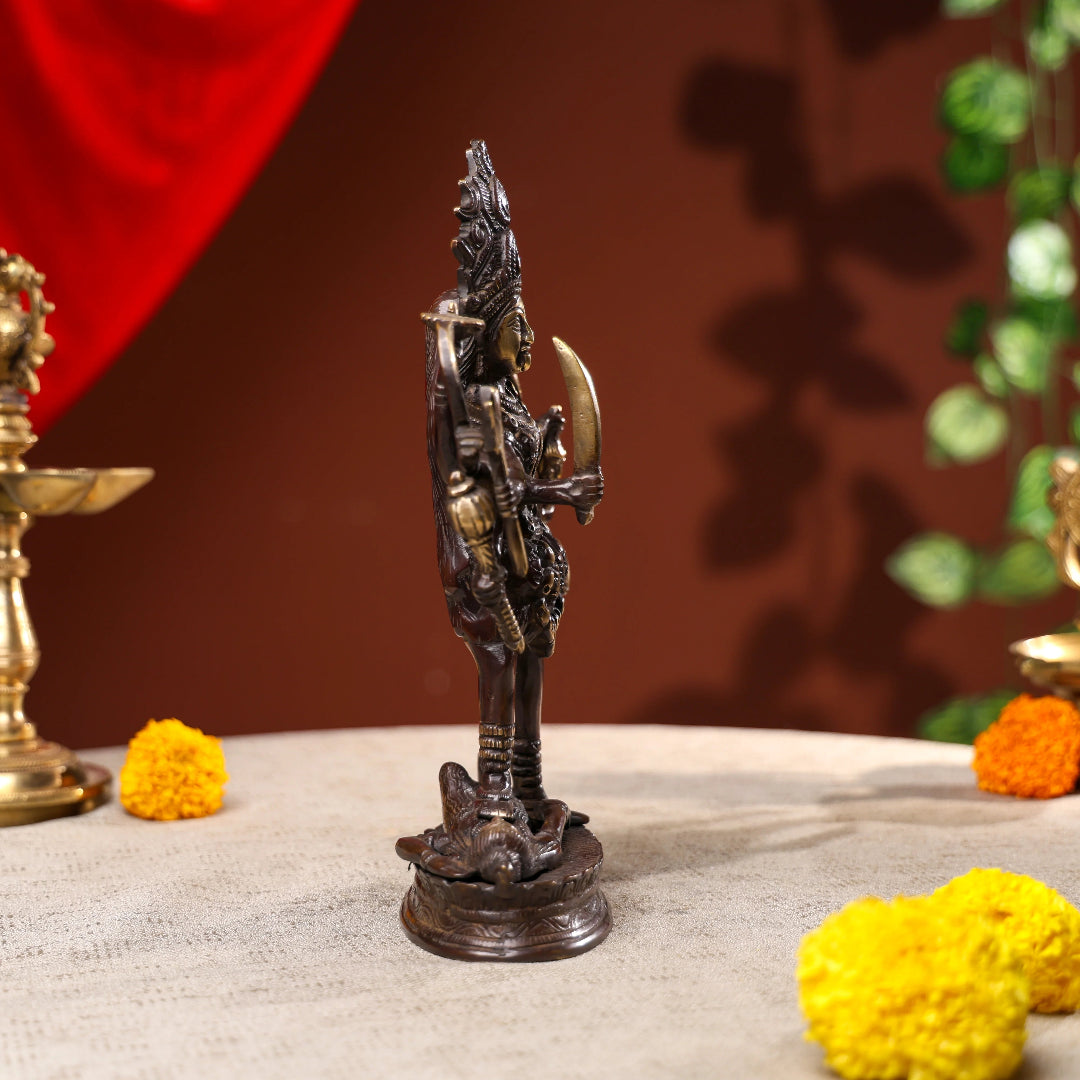 Kali Brass Statue Standing On Top of Lord Shiva4