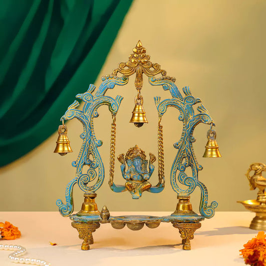 Lord_Ganesh_On_A_Swing_Brass_Artwork_1
