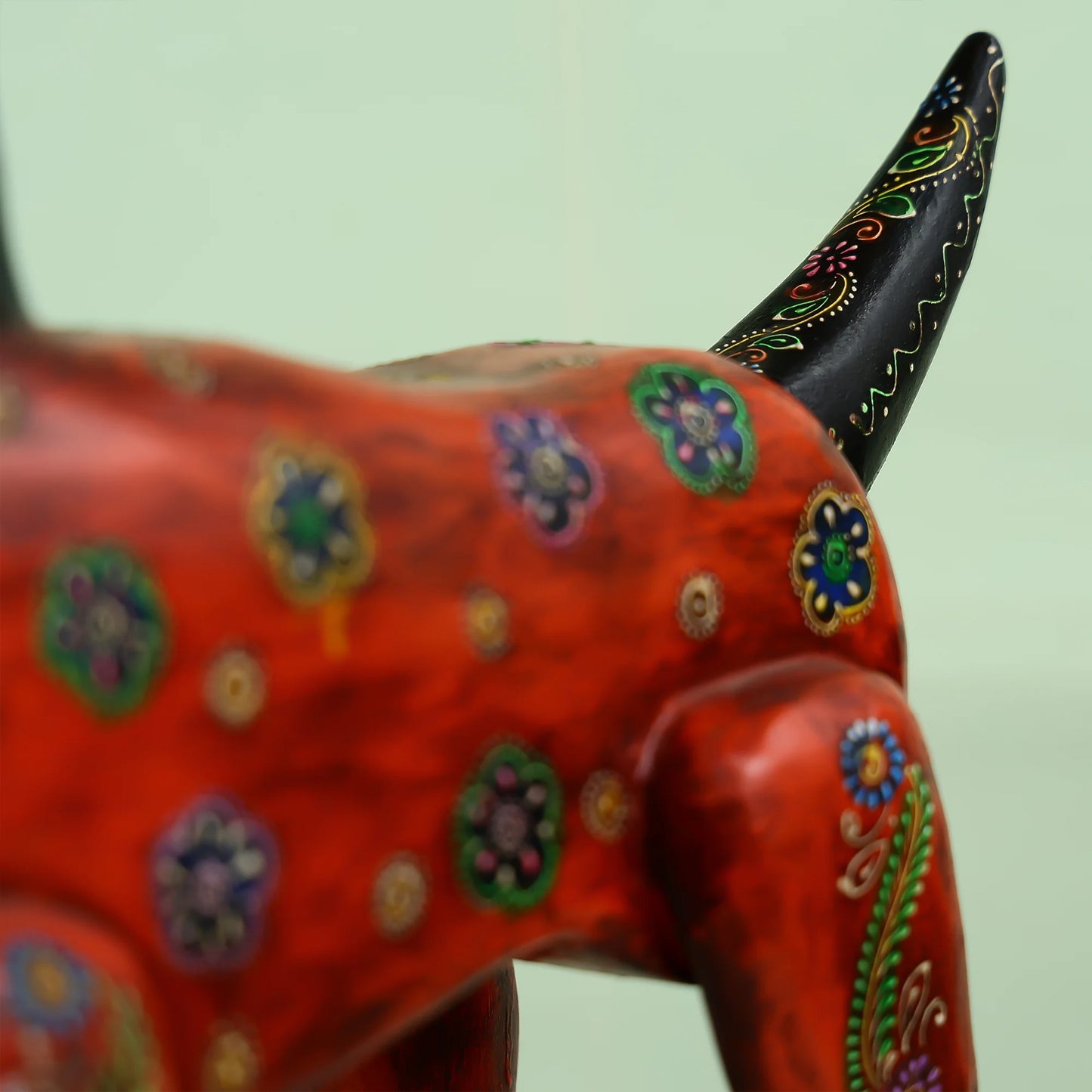 Majestic Hand-Painted Folk Art Dog Figurine