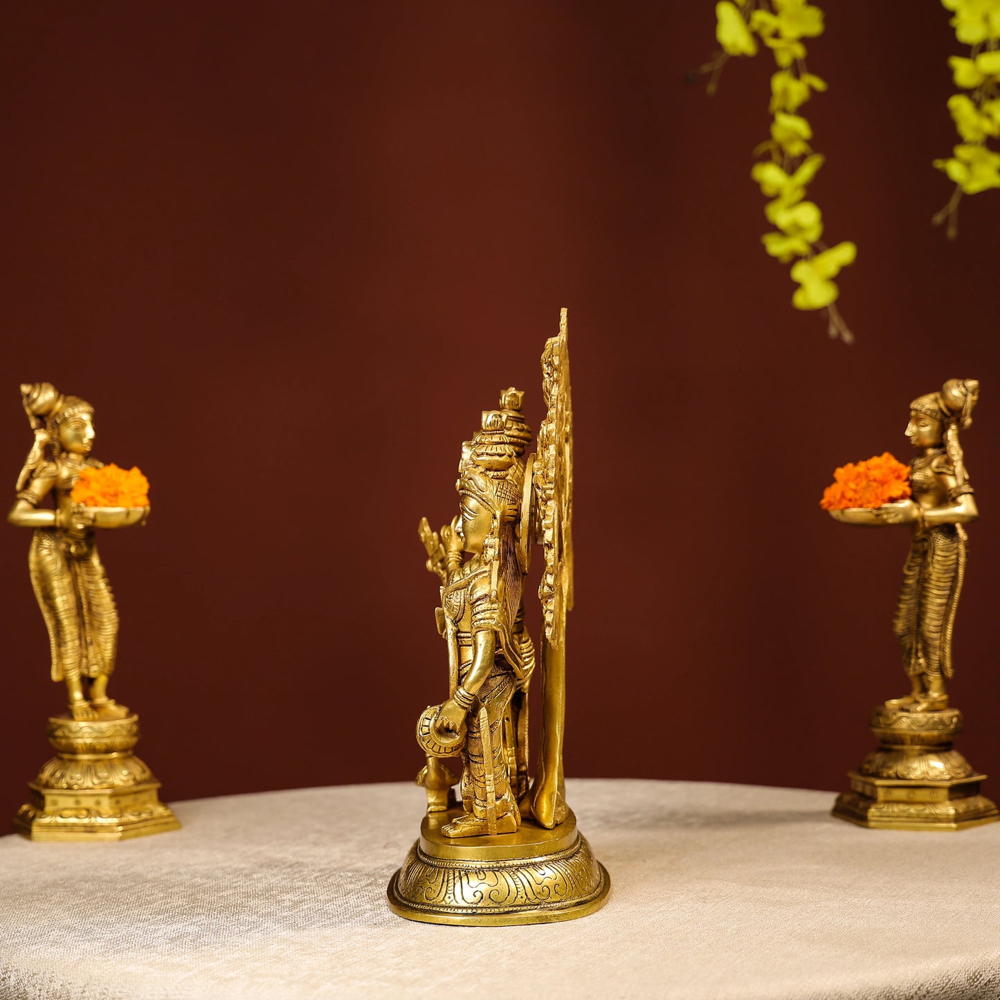 Standing Brass Idol Of Lord Krishna And Radha