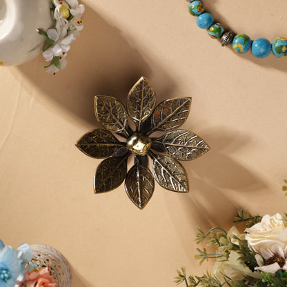 Antique Finish Brass Blossoming Pulmeria Table Decor