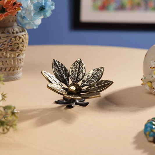 Antique Finish Brass Blossoming Pulmeria Table Decor