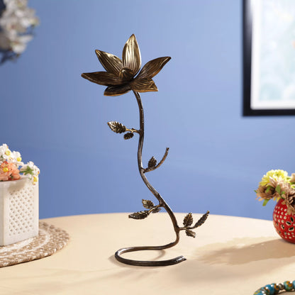 Antique FInish Brass Lotus Flower Twig Table Decor