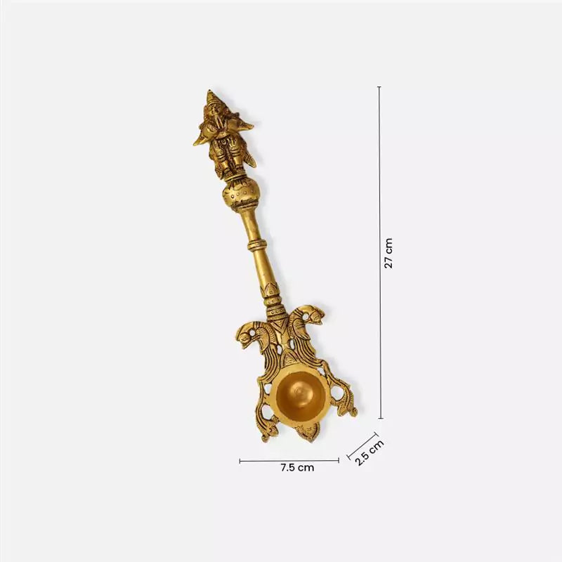 11" Brass Lord Garuda Pooja Hawan Spoon