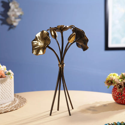 Brass Tulip & Sunflower Bouqet Table Decor