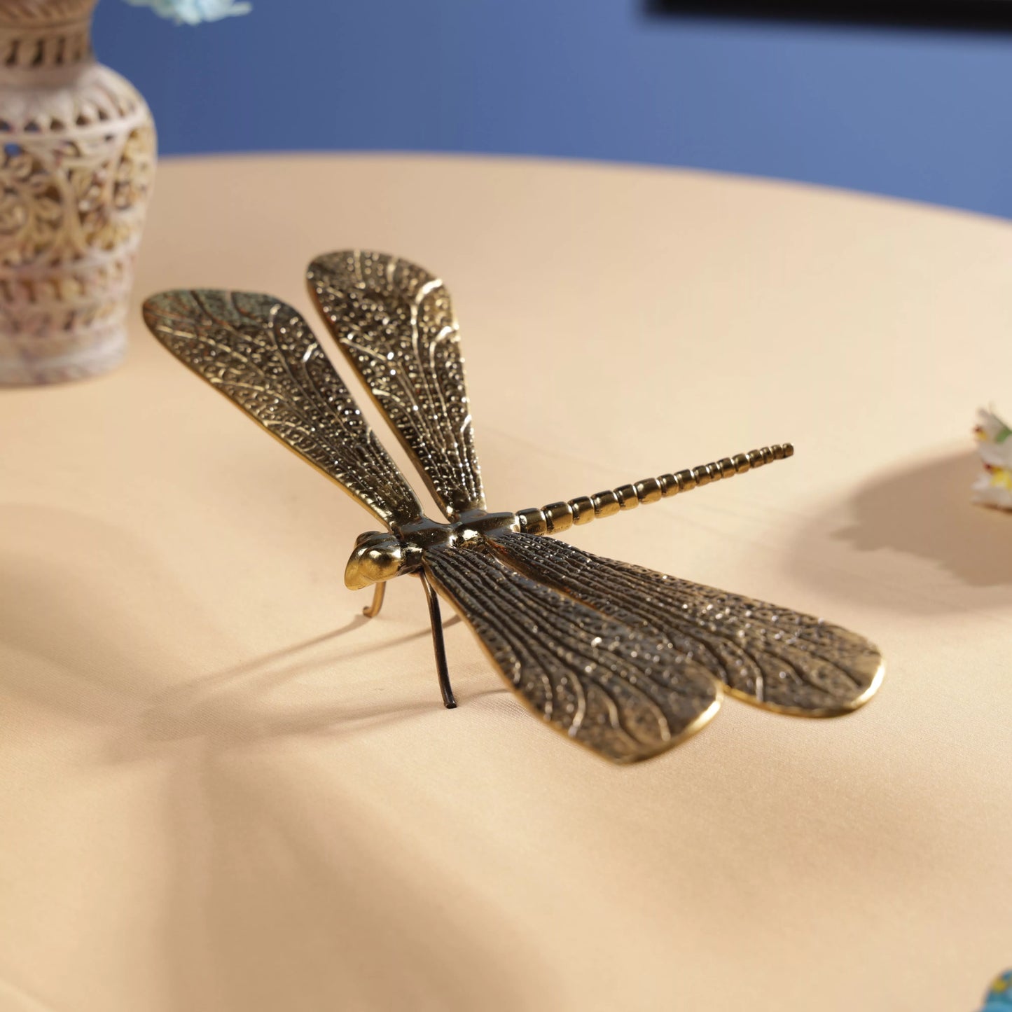 Golden Brass Dragon Fly Table Decor