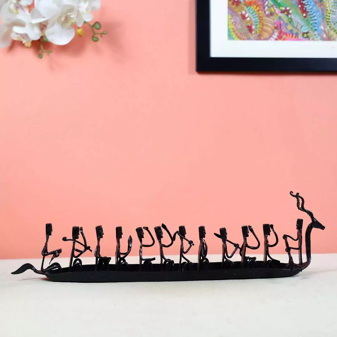 Bastar Art Tribal Racing Boat Table Decor