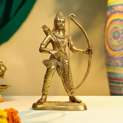 Brass Lord Rama Idol with Dhanush 11"