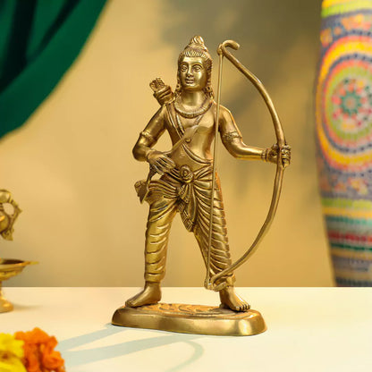 Brass Lord Rama Idol with Dhanush 11"