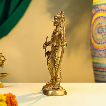 Brass Lord Rama Idol with Dhanush 11"