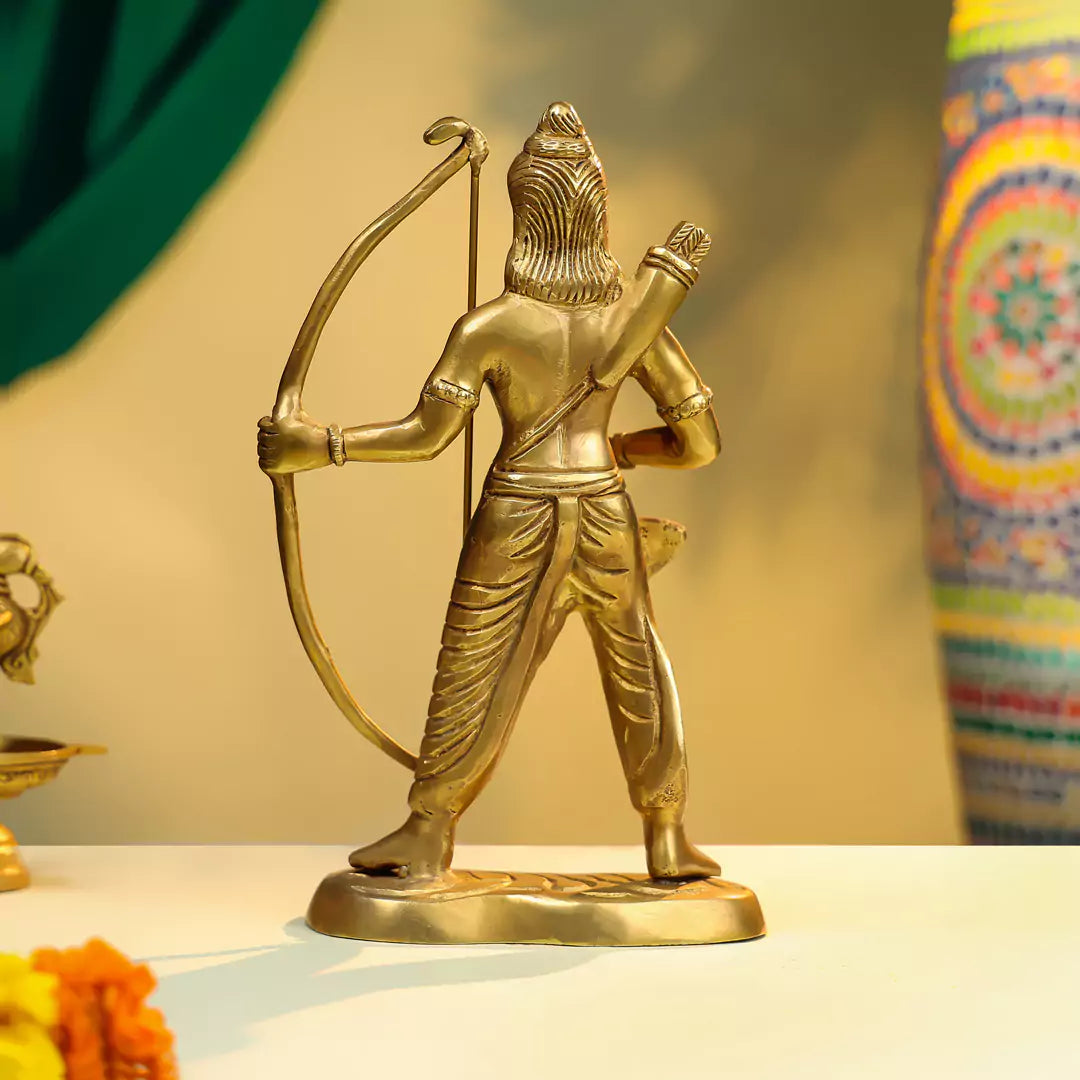 Brass Lord Rama Idol with Dhanush 11"