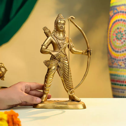 Brass Lord Rama Idol with Dhanush 11"