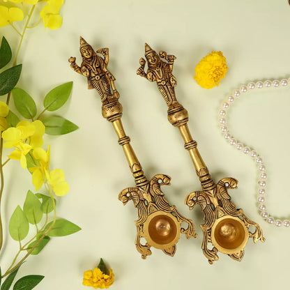 Brass Lord Vishnu & Laxmi Pooja Hawan Spoon