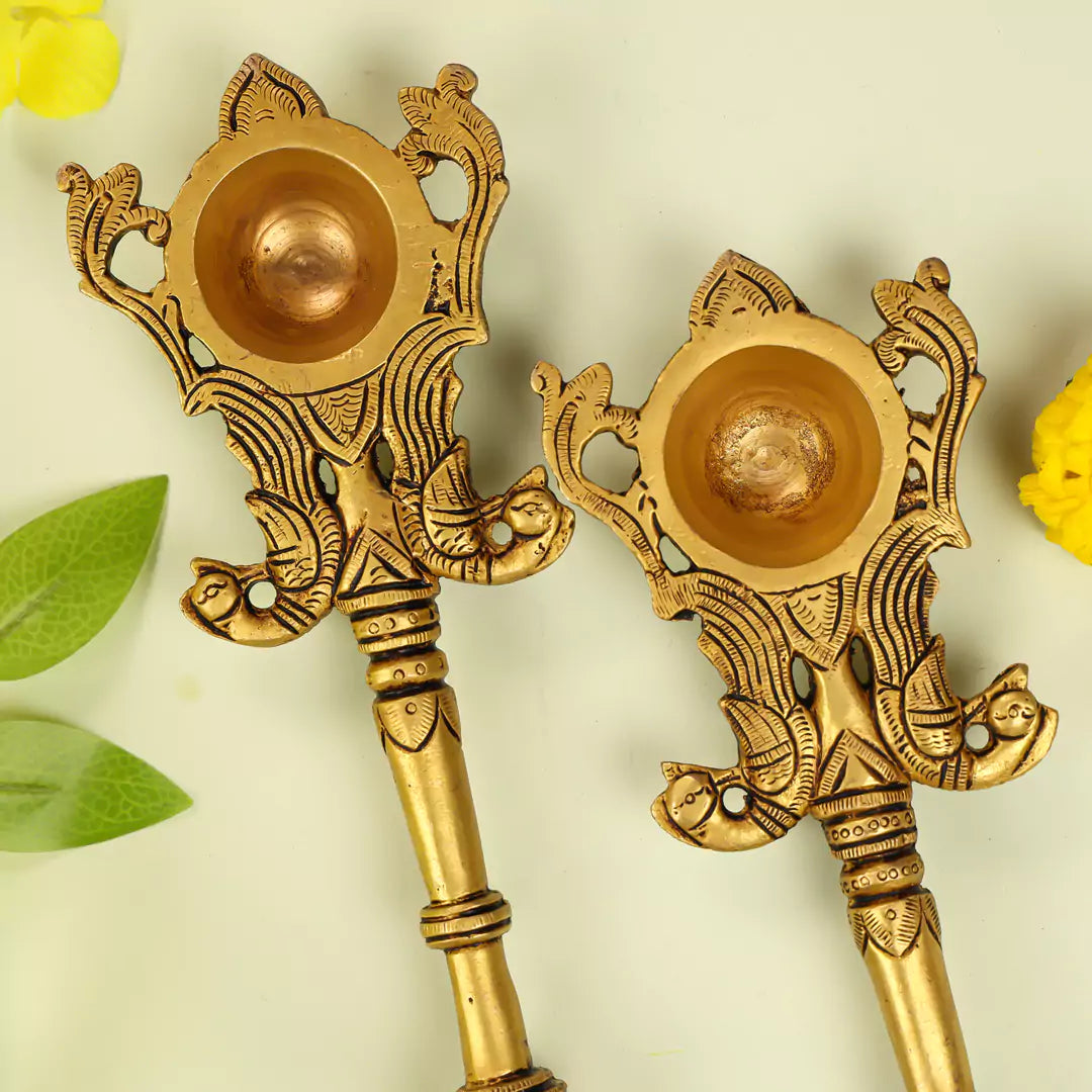 Brass Lord Vishnu & Laxmi Pooja Hawan Spoon